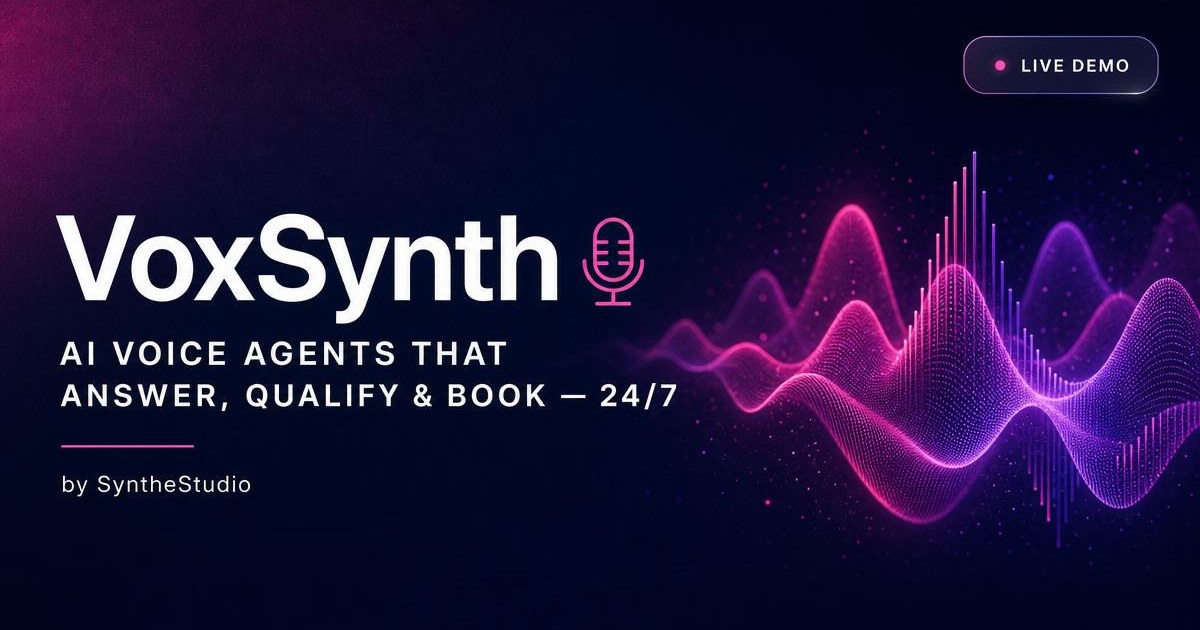 VoxSynth — AI Voice Agents for Sales, Support & Booking — AI project by SM Ashiqurzamman